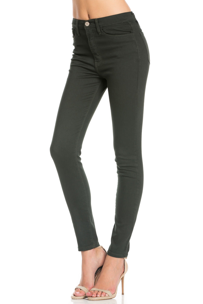 That's Jean-ius High Waisted Skinny Jeans in Olive