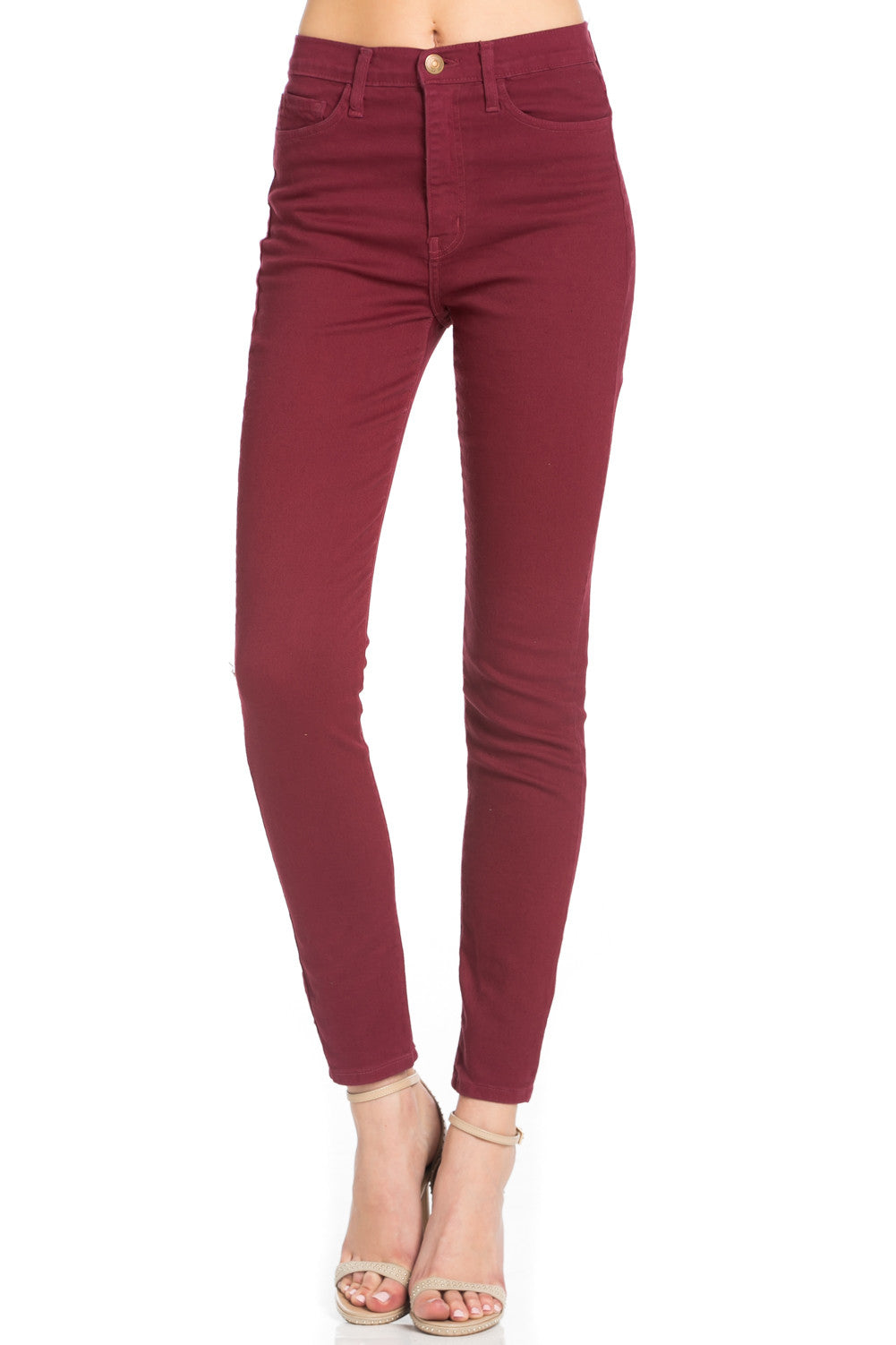That's Jean-ius High Waisted Skinny Jeans in Wine