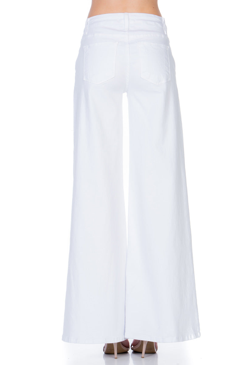 Calamigos Mid-Rise Super Wide Leg Denim Jeans in Medium Wash