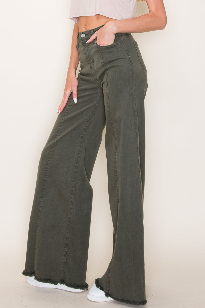 505 Wide Leg Denim Jeans in Latte