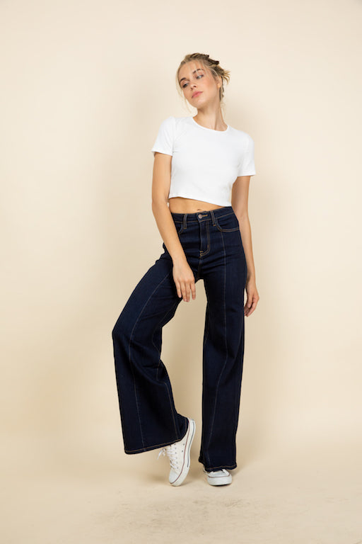 505 Wide Leg Denim Jeans in Dark Wash