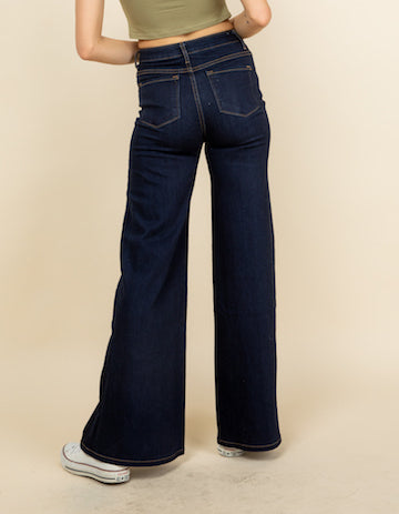 505 Wide Leg Denim Jeans in Dark Wash