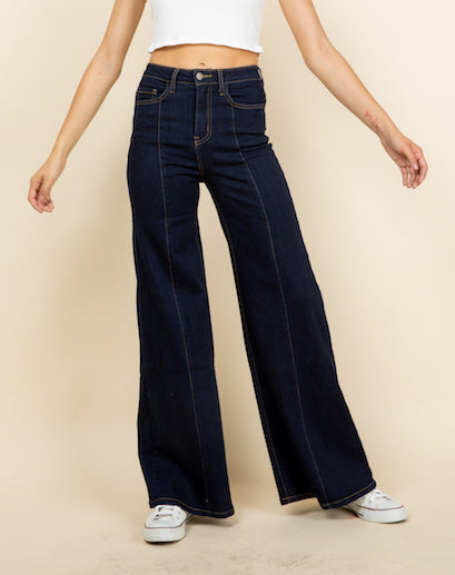 505 Wide Leg Denim Jeans in Dark Wash