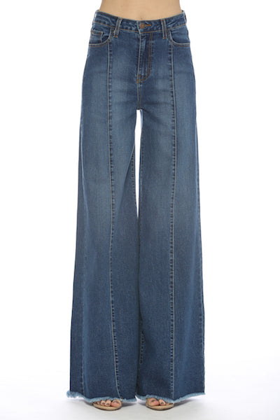 505 Wide Leg Denim Jeans in Med Wash