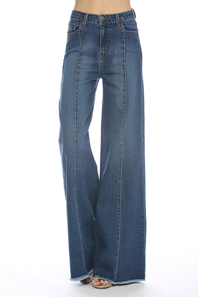 505 Wide Leg Denim Jeans in Med Wash