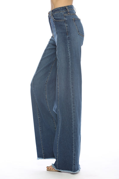 505 Wide Leg Denim Jeans in Med Wash