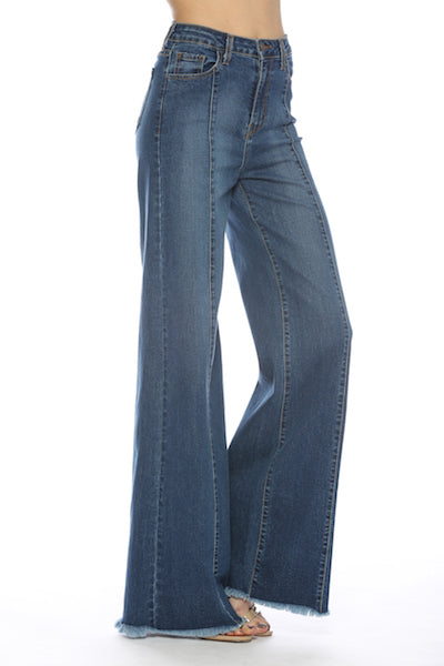 505 Wide Leg Denim Jeans in Med Wash