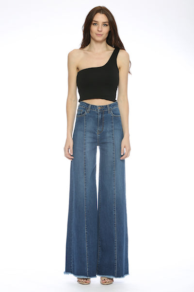 505 Wide Leg Denim Jeans in Med Wash