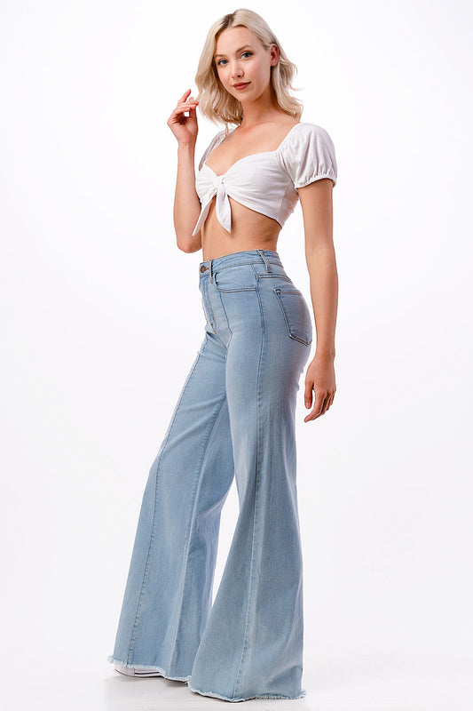 505 Wide Leg Denim Jeans in Light Wash