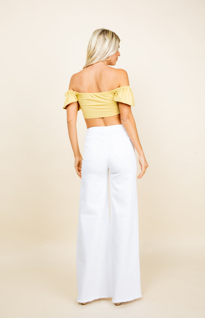PW505 Front seam detailing high waist wide Leg