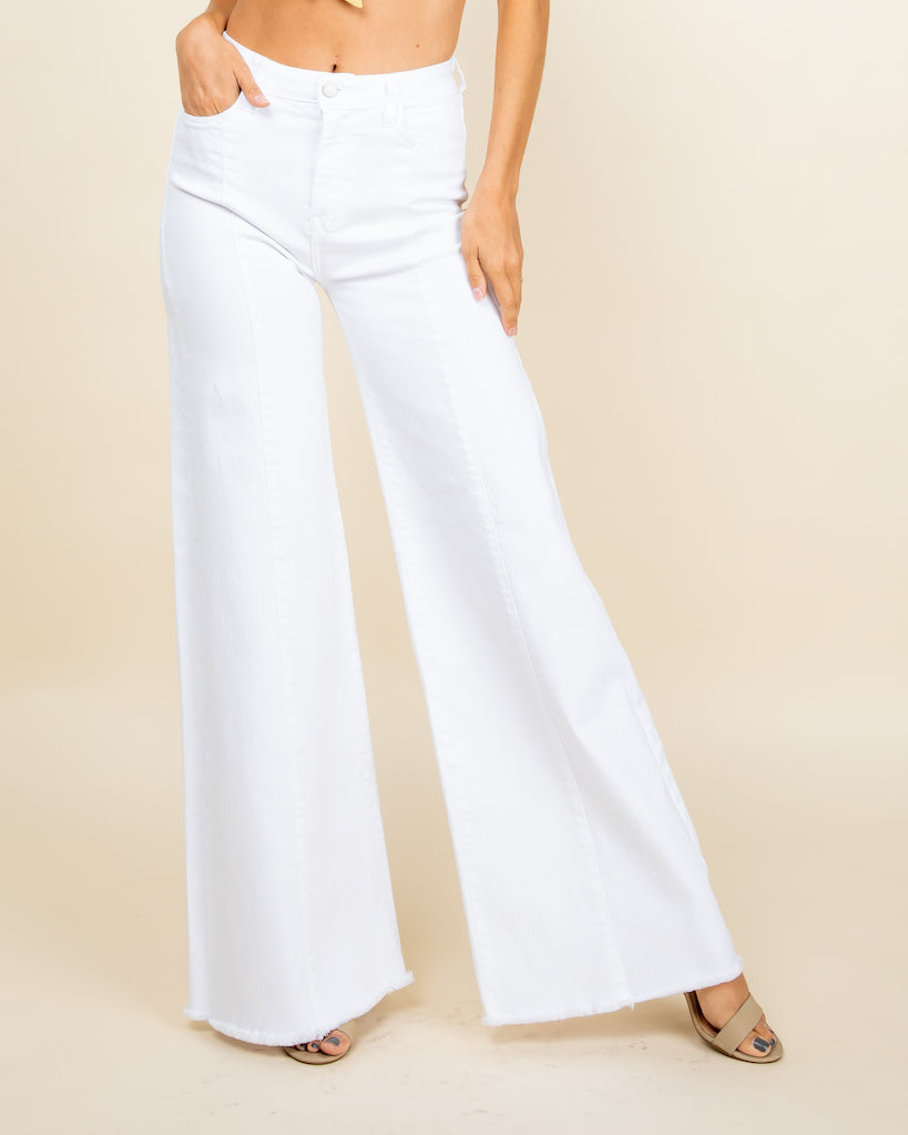 505 Wide Leg Denim Jeans in White