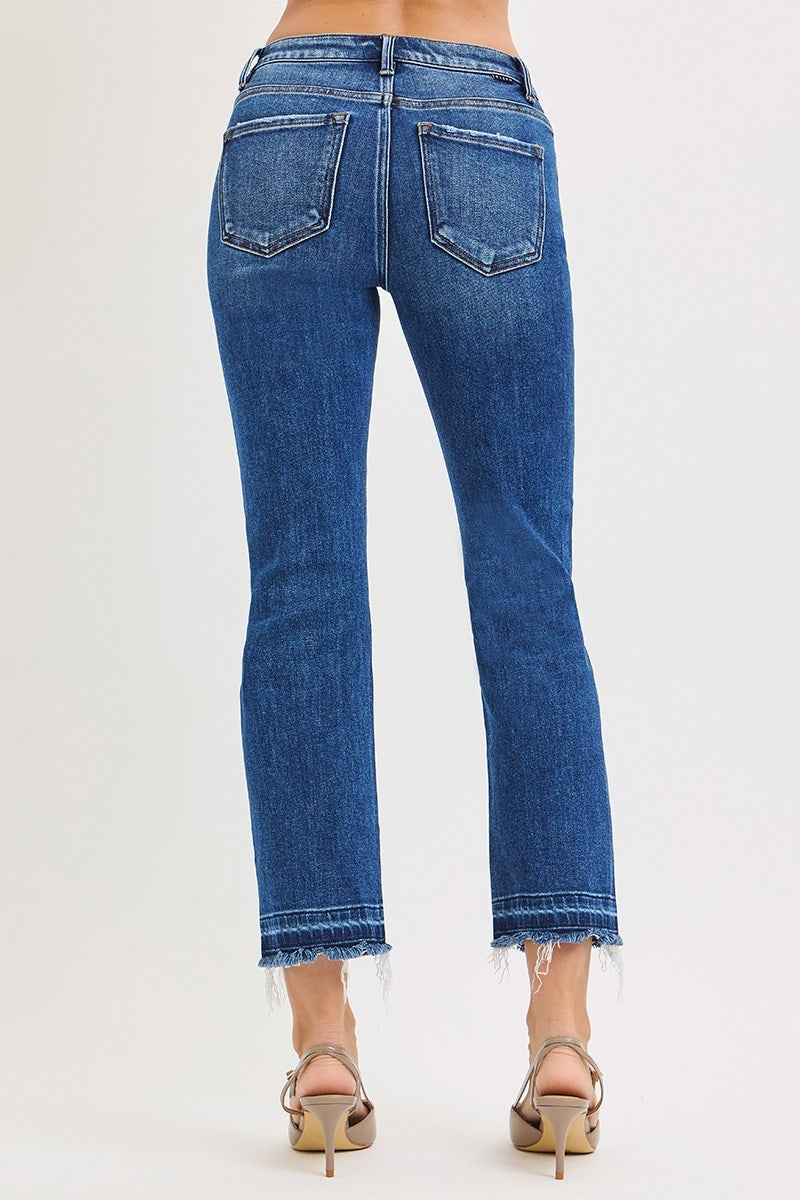 Risen: HIGH RISE CROP STRAIGHT JEANS