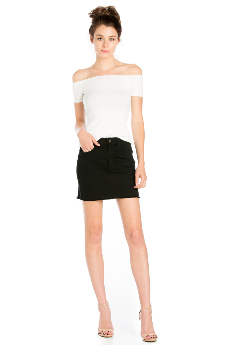 Ain't No Other High Waisted Denim Skirt Light Wash