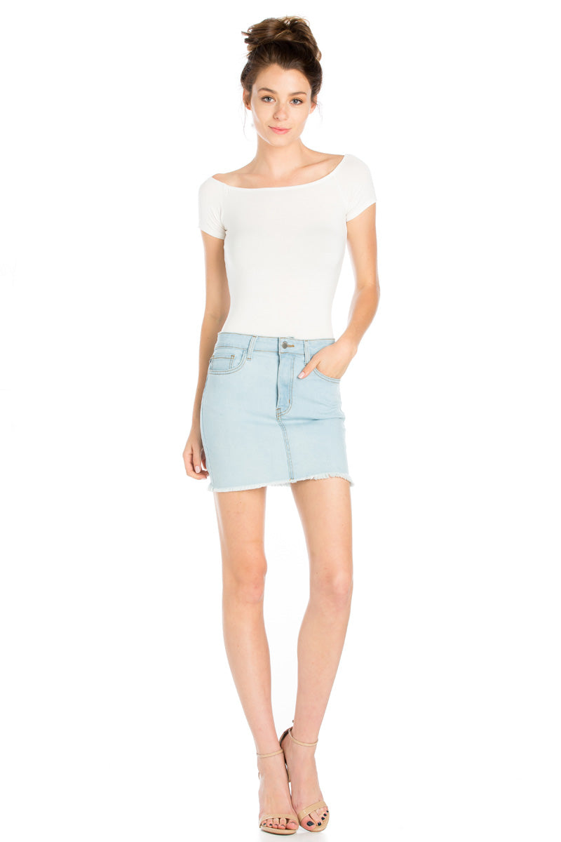 Ain't No Other High Waisted Denim Skirt Indigo