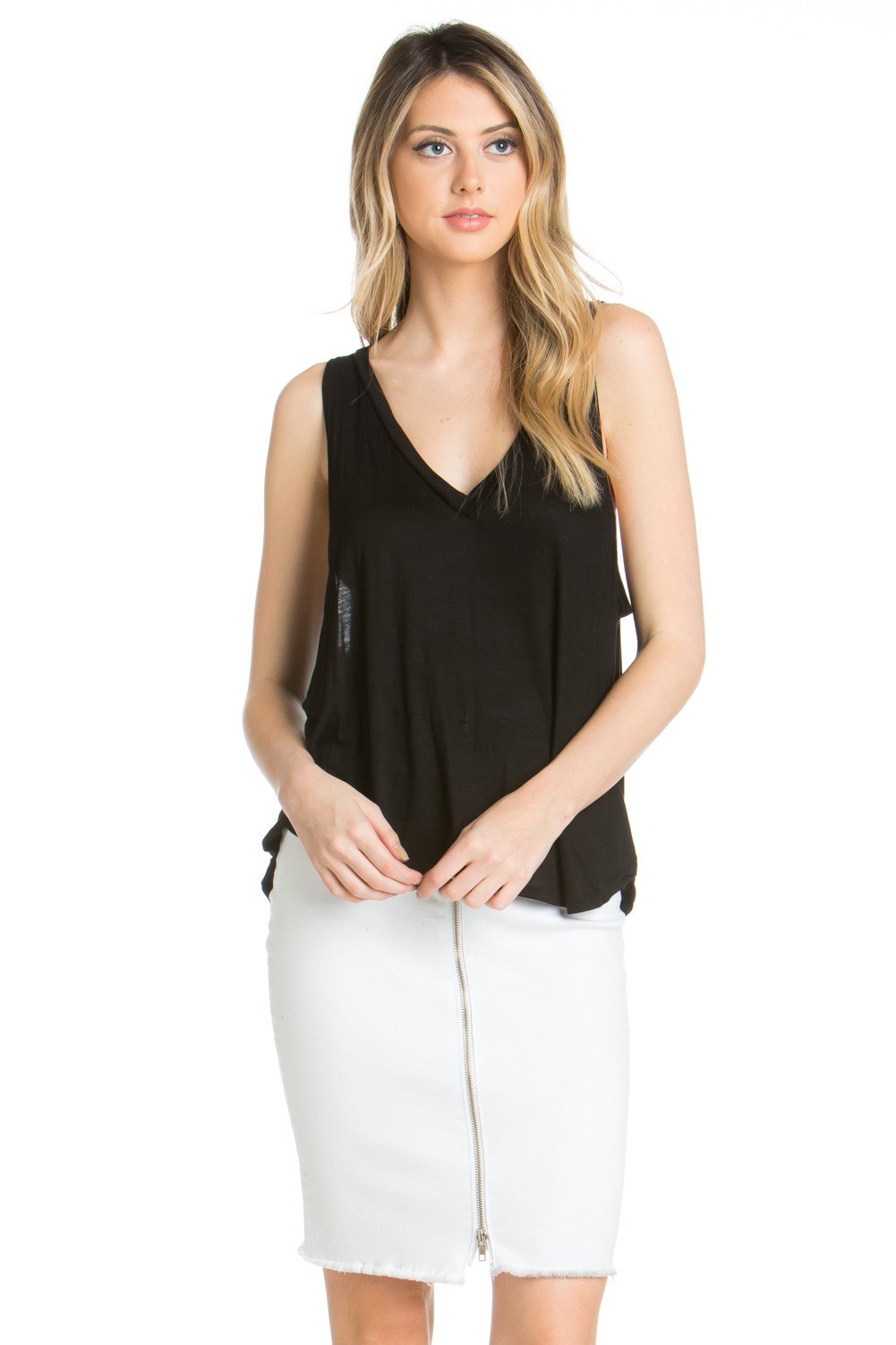 Open Side Hi-Low Sleeveless Top