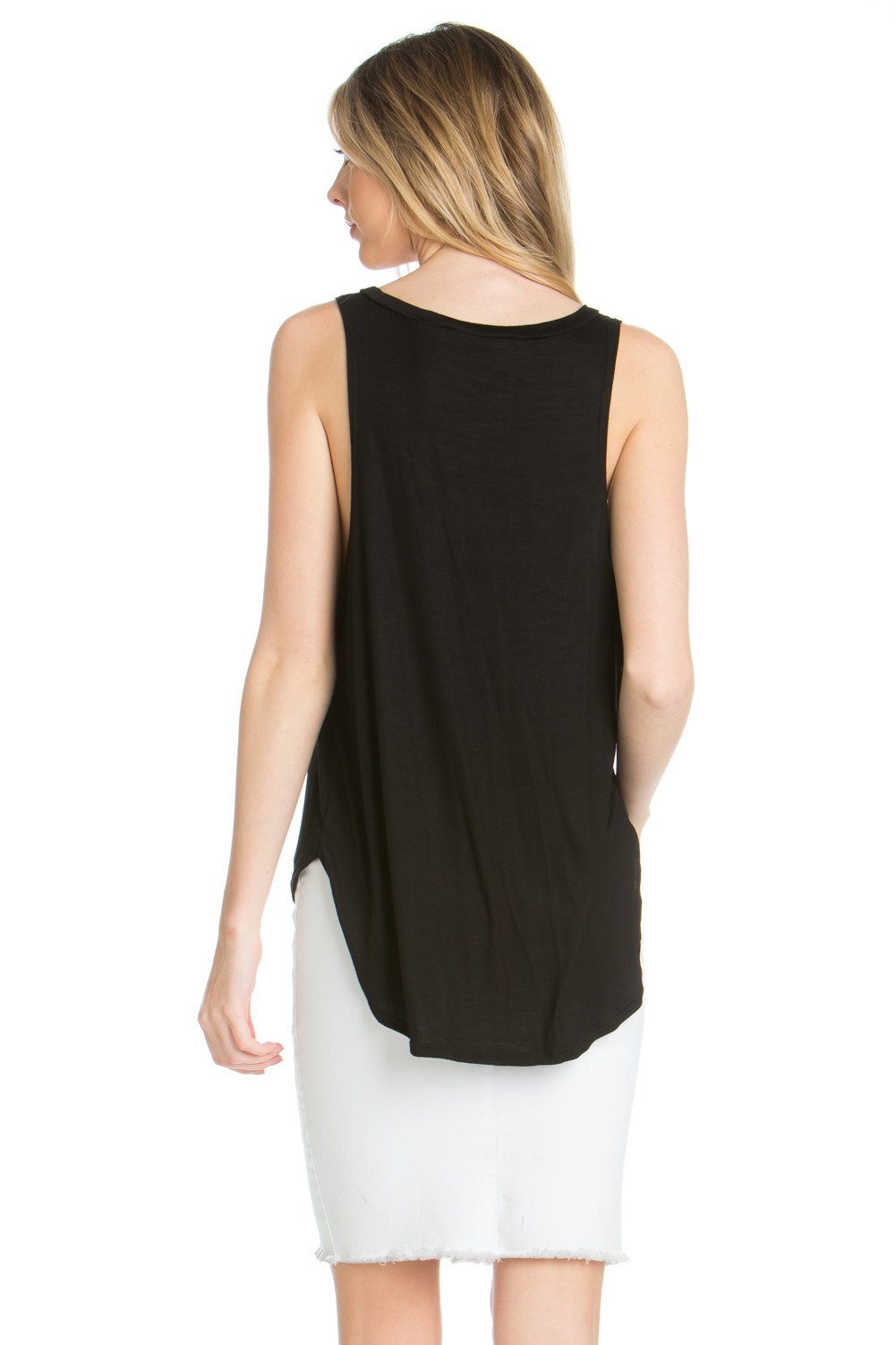 Open Side Hi-Low Sleeveless Top