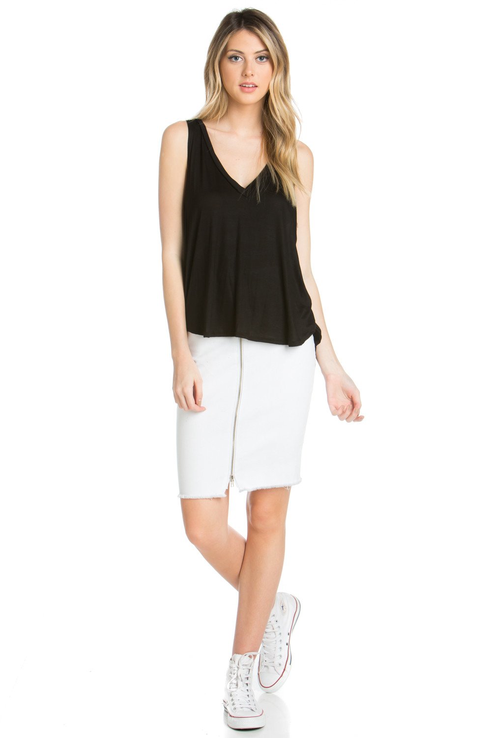 Open Side Hi-Low Sleeveless Top