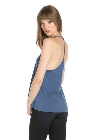 Criss Cross Front T-Back Tank Top in Marsala