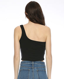 One shoulder cropped design double layer