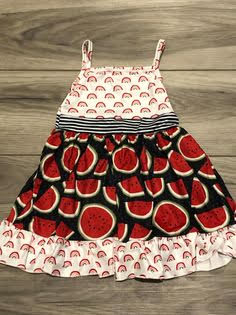 Watermelon & Rainbow Ruffel Twirl Dress