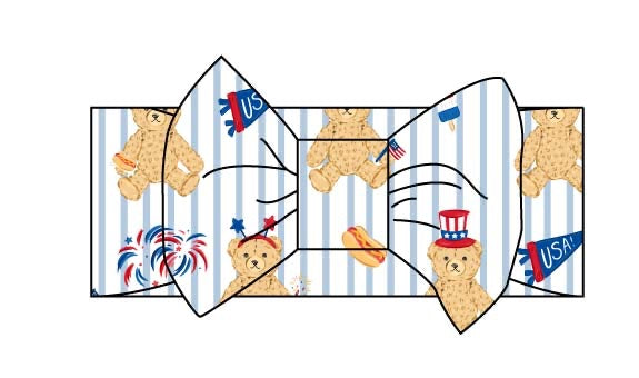 Fourth of July Bear Luxe Bow "All American Teddy"