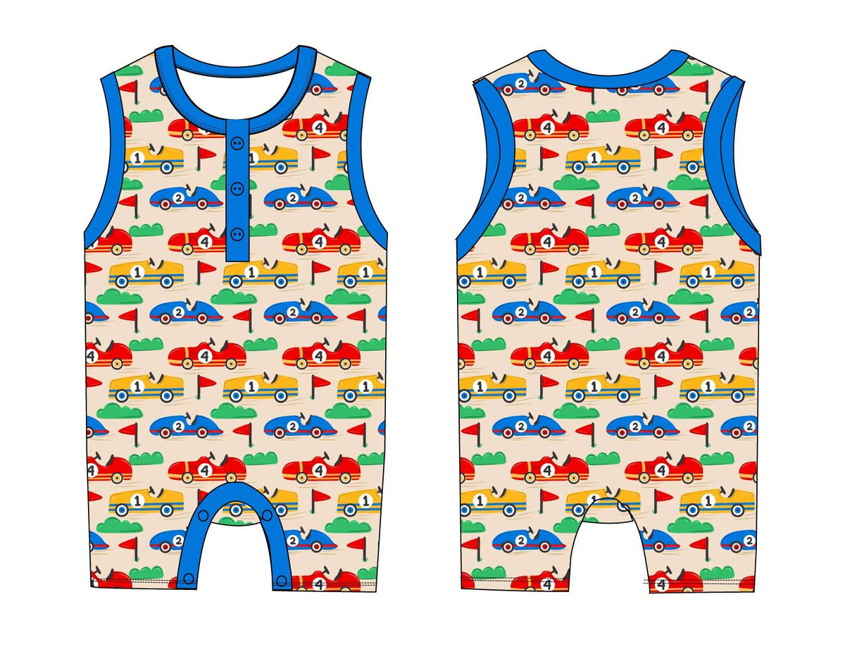 Vintage Car Tank Romper