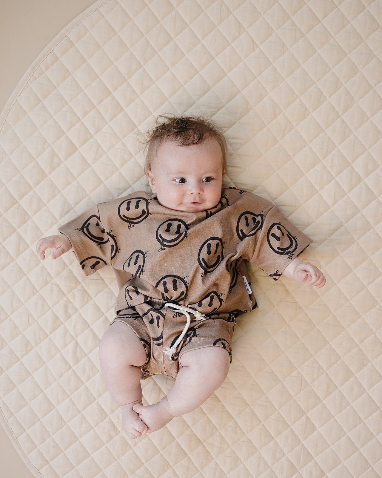 Shorts Set | Brown Smiley Face