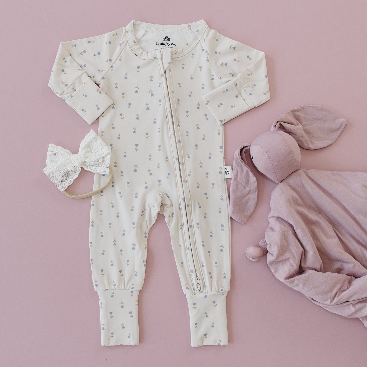 Tiny Tulips Bamboo Zippy Romper