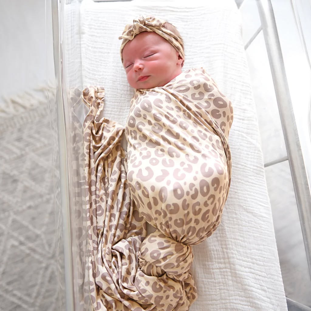 Gigi and Max: Amari Leopard Bamboo Swaddle Blanket