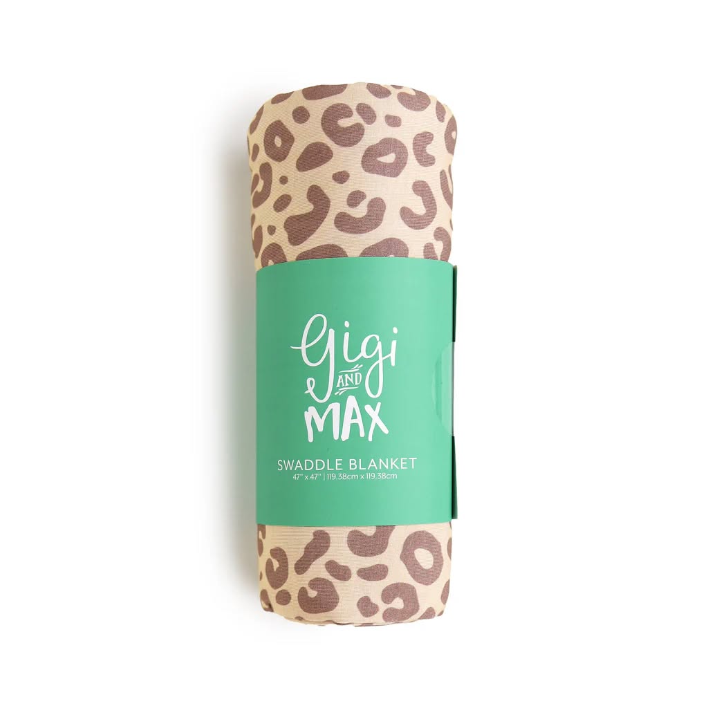 Gigi and Max: Amari Leopard Bamboo Swaddle Blanket