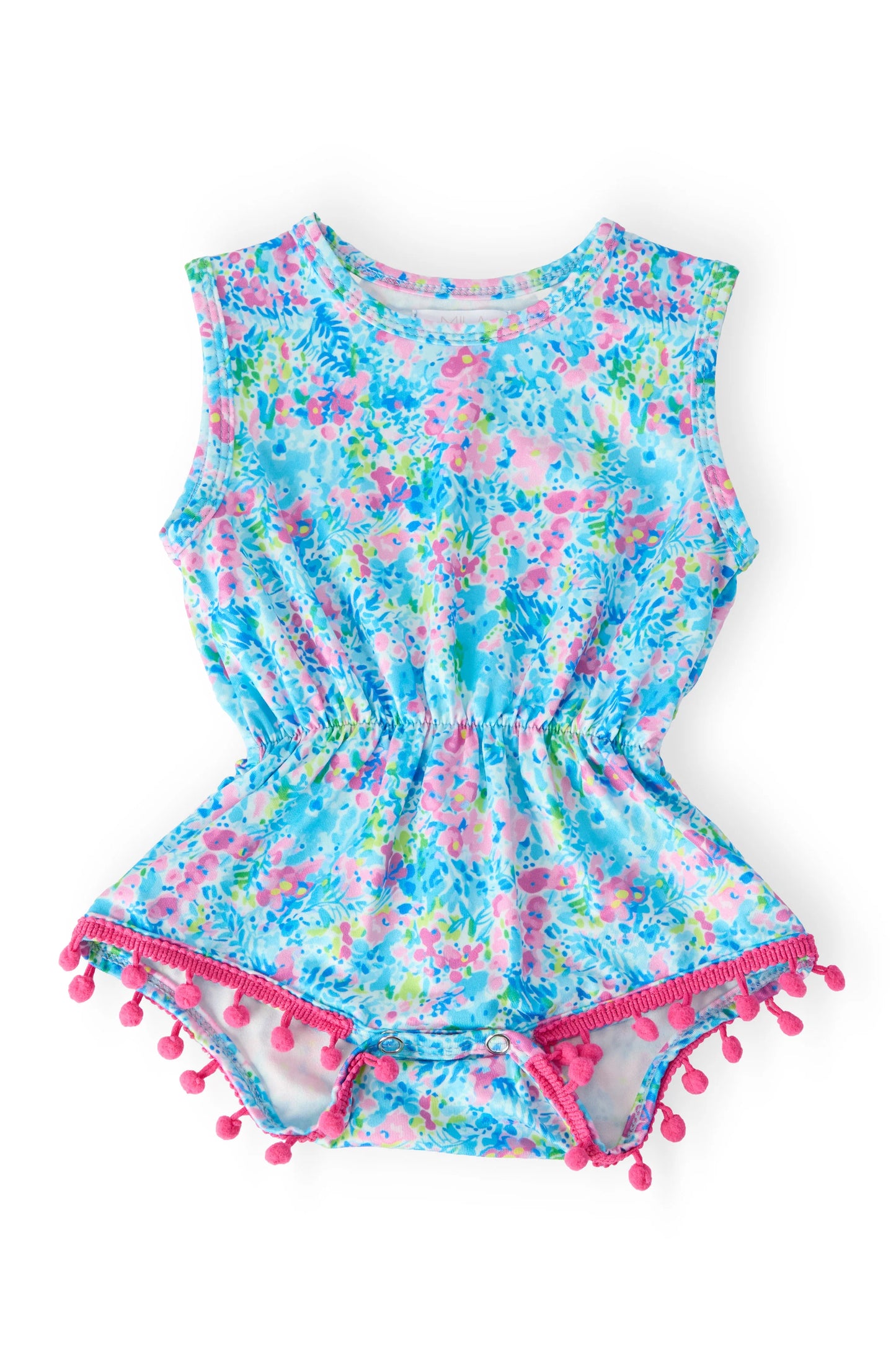 Mila & Rose: Aqua Garden Pom Romper