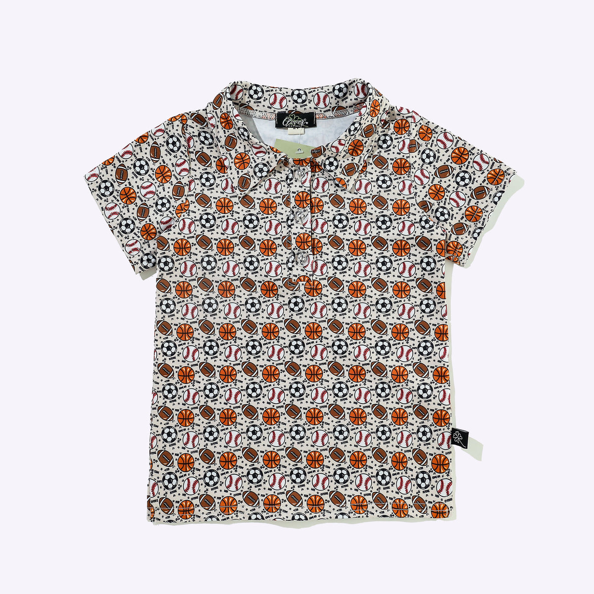 Baller Boy Print Collar Shirt