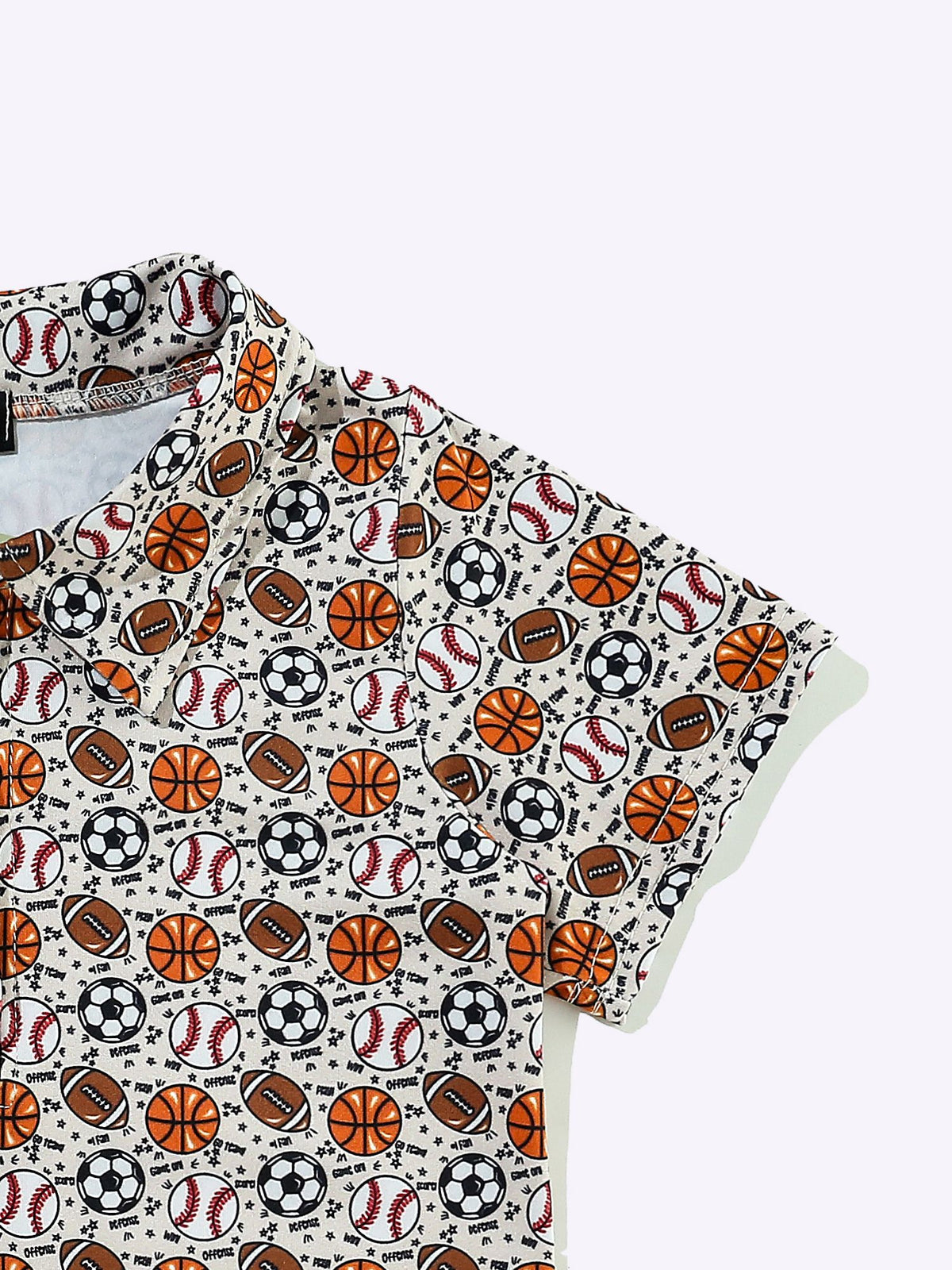 Baller Boy Print Collar Shirt