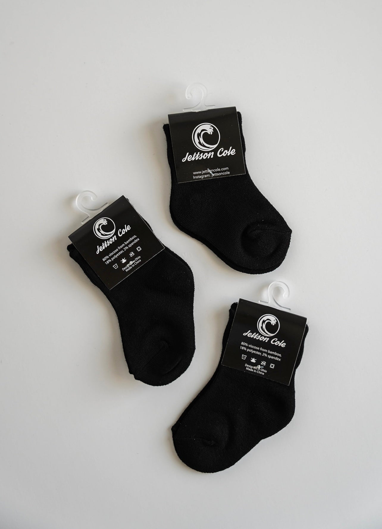 Bamboo JC Socks - Jett Black (Set of 3)