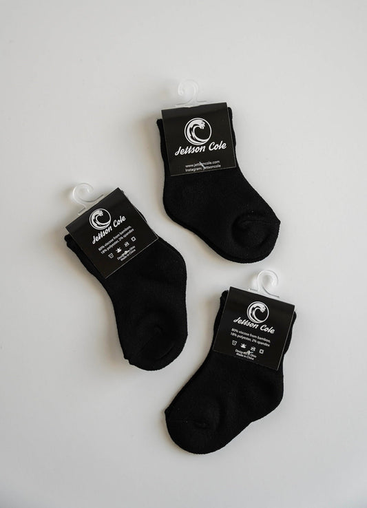 Bamboo JC Socks - Jett Black (Set of 3)