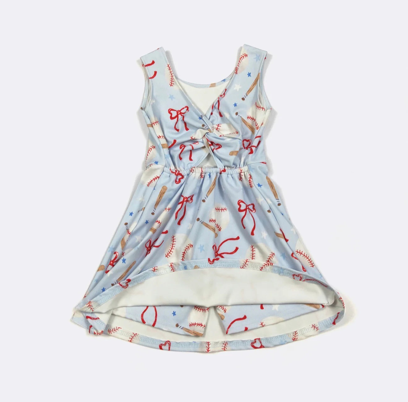 Baseball N Bows Girls Athletic Dress