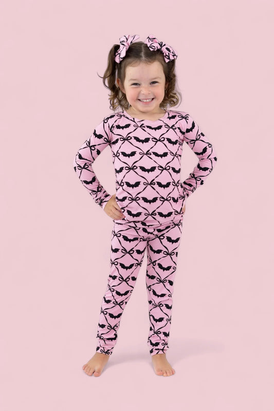 Dream Big: Batty Bows Bamboo Two Piece Set