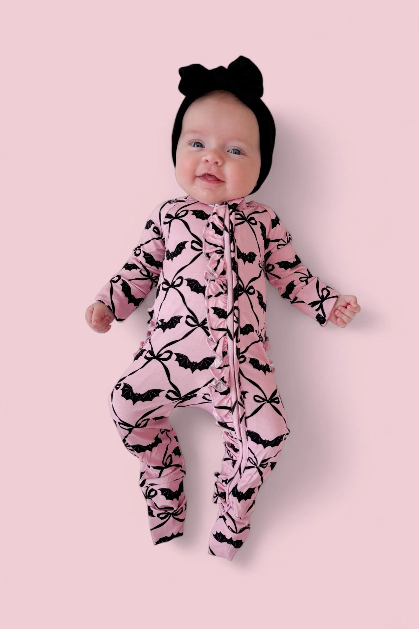 Dream Big: Batty Bows Ruffle Bamboo Zippy
