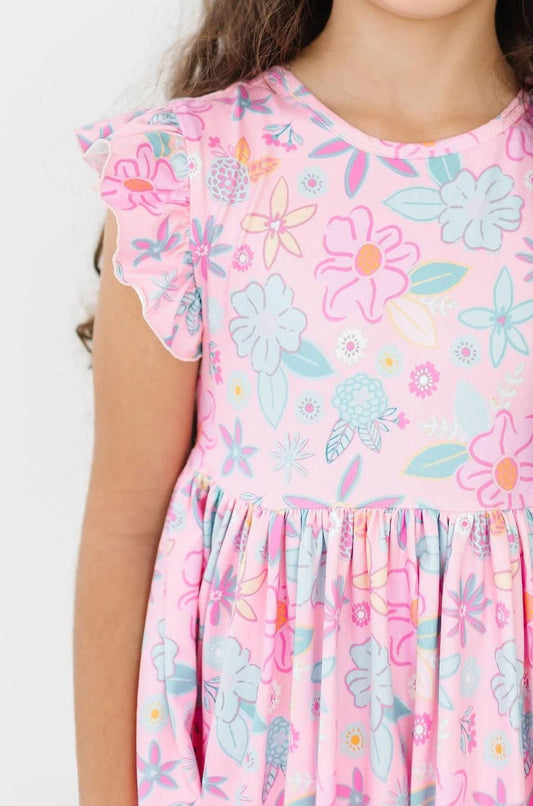 Mila and Rose: Beachy Blooms Twirl Dress