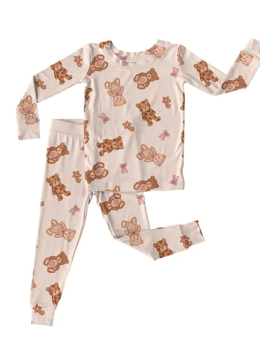 One Little Love Co. Beary Girly Bamboo Two Piece Set