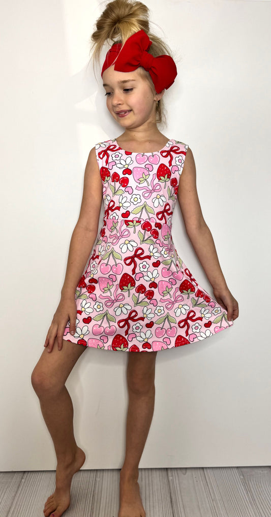 Berry Blissful Athletic Girls Dress