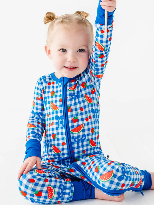 Kiki + Lulu: Berry Cool Bamboo Zippy Romper