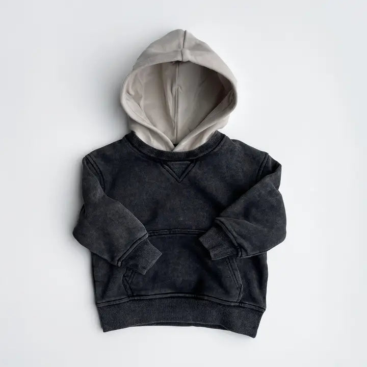 Lucky Linx: Black Acid Wash Hoodie