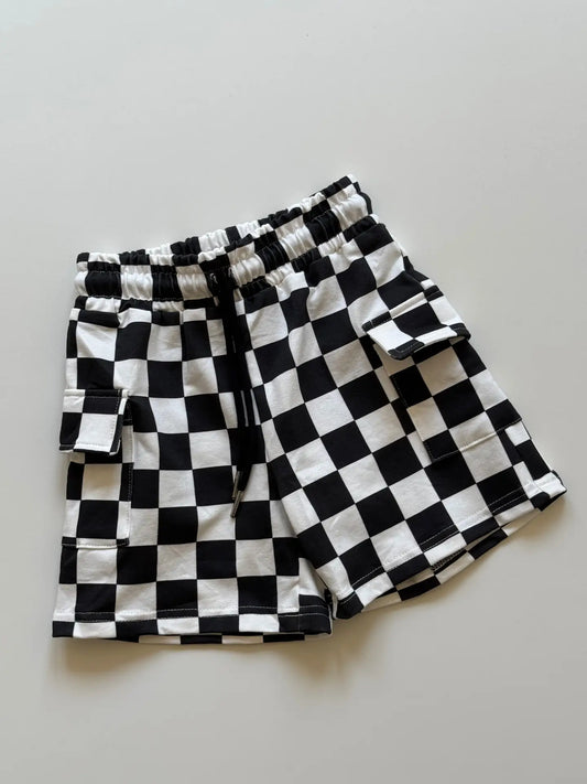 Smiley Daze: Checkered Cargo Shorts
