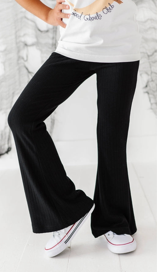 Made By Molly: Midnight Black Ribbed Flares