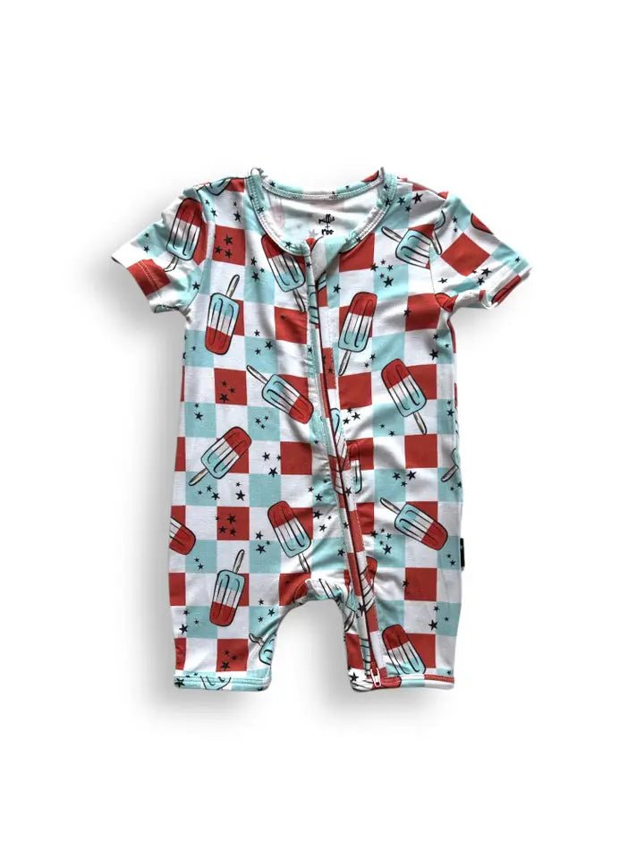 Millie + Roo: Bomb Pops Bamboo Shortie Romper