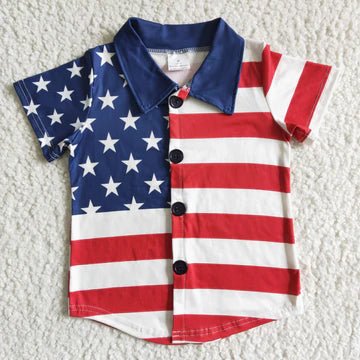 Boys Flag button down top