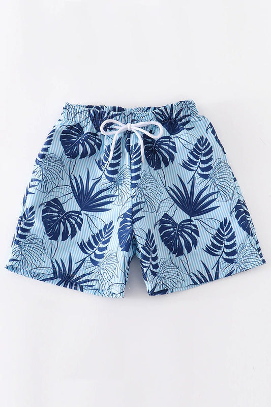 Blue Botanical Swim trunks