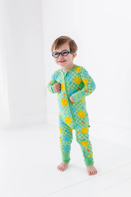 Kiki + Lulu: Electric Smiles Bamboo Zippy Romper
