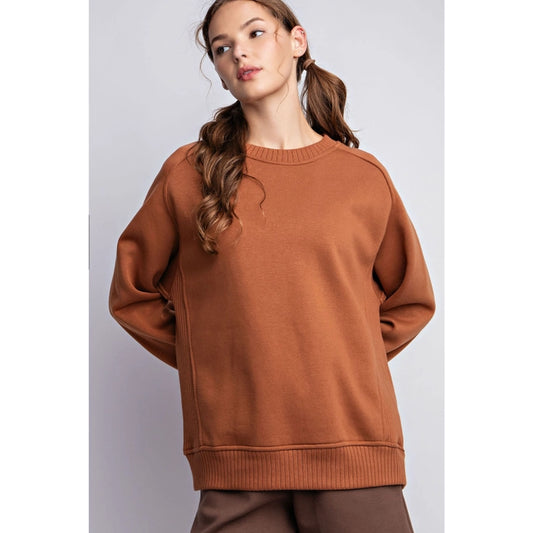 Rae Mode: Camel Color- French Terry Crewneck Sweatshirt